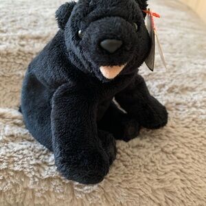 Ty Cinders Black Beanie Baby Bear Plush